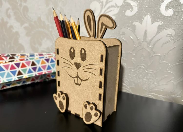 باکس جاقلمی چوبی طرح خرگوش کد5