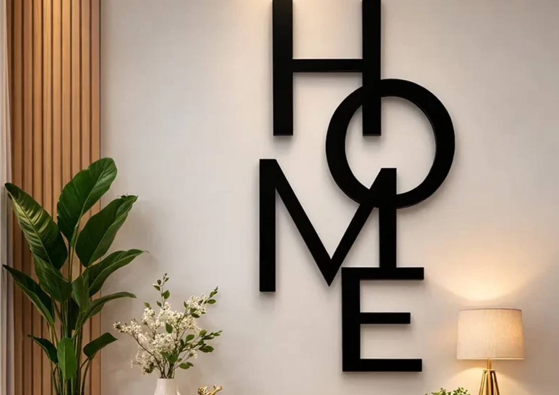 تابلو دکوراتیو چوبی طرح Home