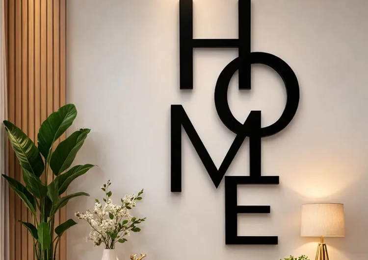 تابلو دکوراتیو چوبی طرح Home