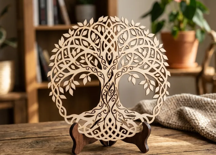 دکوری چوبی طرح درخت کد 3