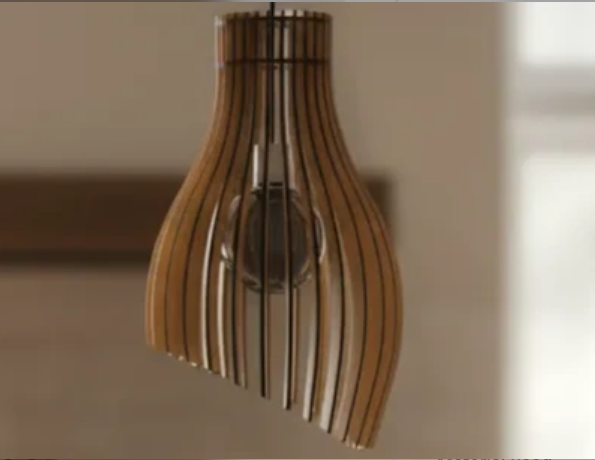 آویز چراغ چوبی ( لوستر)  کد6